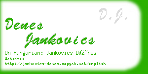 denes jankovics business card